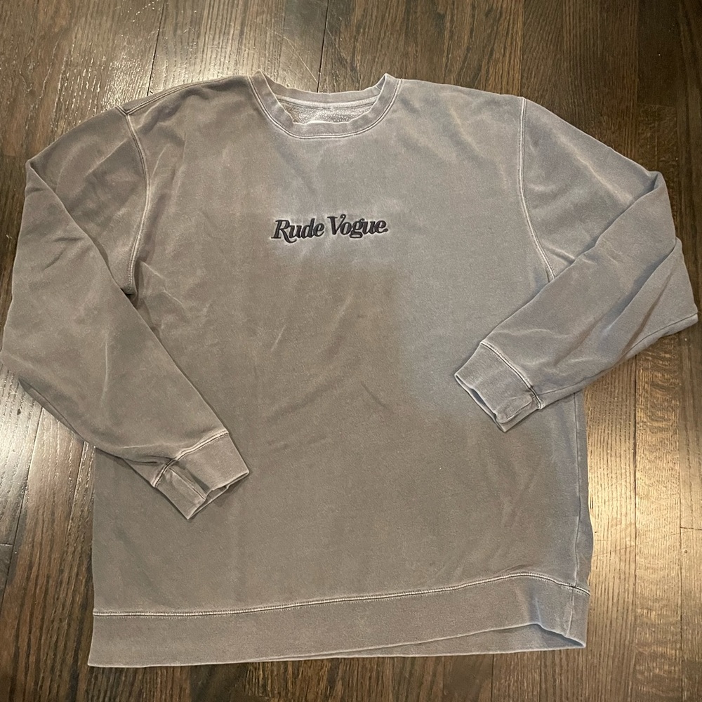 Rude Vogue Grey Crewneck Sweatshirt in Size XL